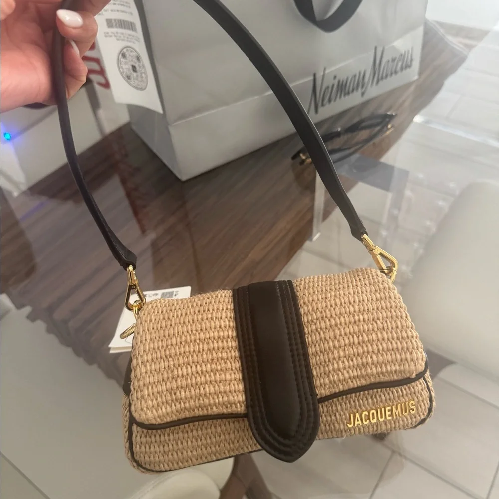 Jacquemus Tan and Black Mini Bag with Woven Texture - Picture 1 of 2
